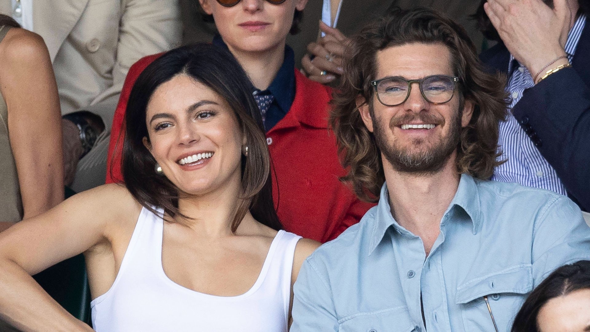 Monica Barbaro und Andrew Garfield hatten bei dem Tennis-Match sichtlich Spass.