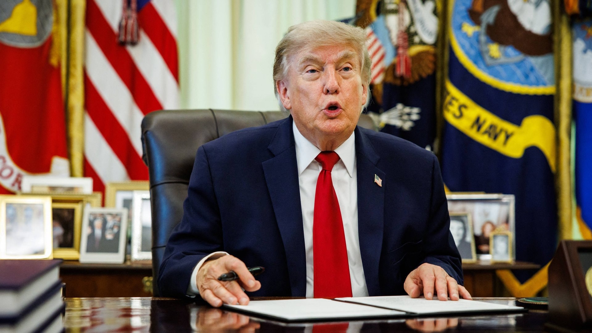 Donald Trump in seinem Oval Office im Weissen Haus in Washington.