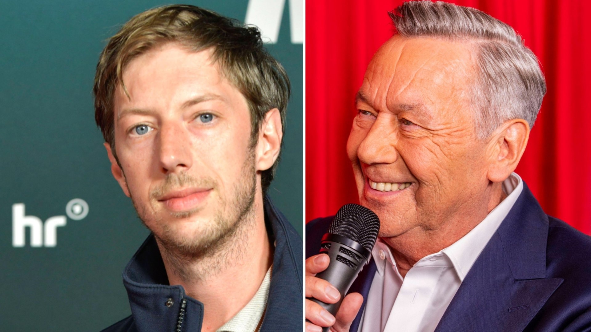 Schauspieler Max Mauff spielt Schlagerstar Roland Kaiser (r.) im Biopic «Roland».