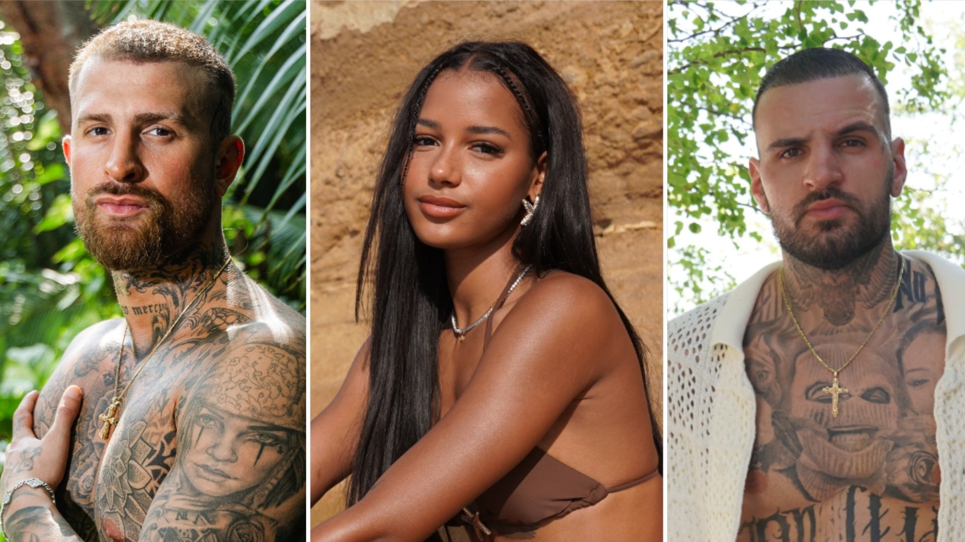 Gigi, Brenda und Diogo (v.l.) ziehen in die «Ex on the Beach»-Villa. Welche Reality-Persönlichkeiten werden neben ihnen auf Flirtkurs gehen?