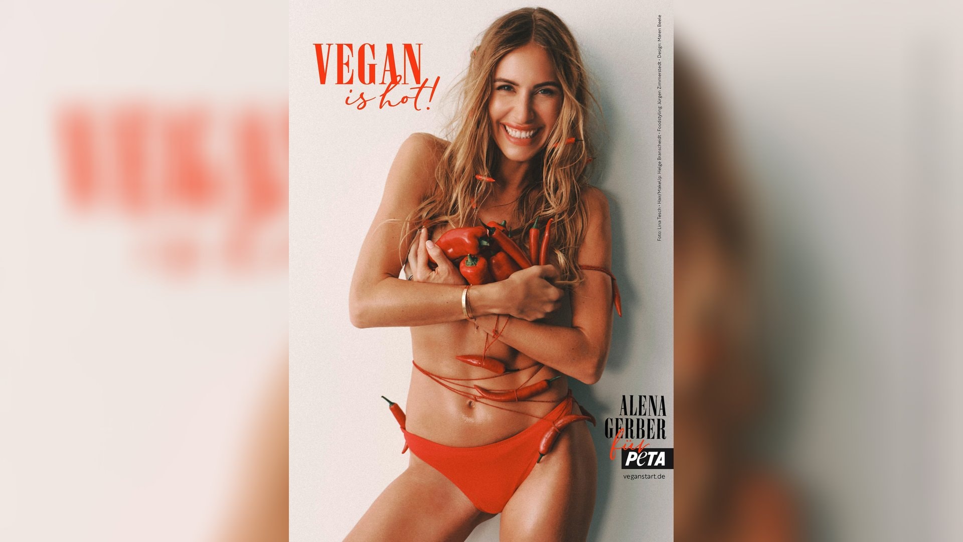Alena Gerber posiert für die neue Kampagne der Tierschutzorganisation PETA.