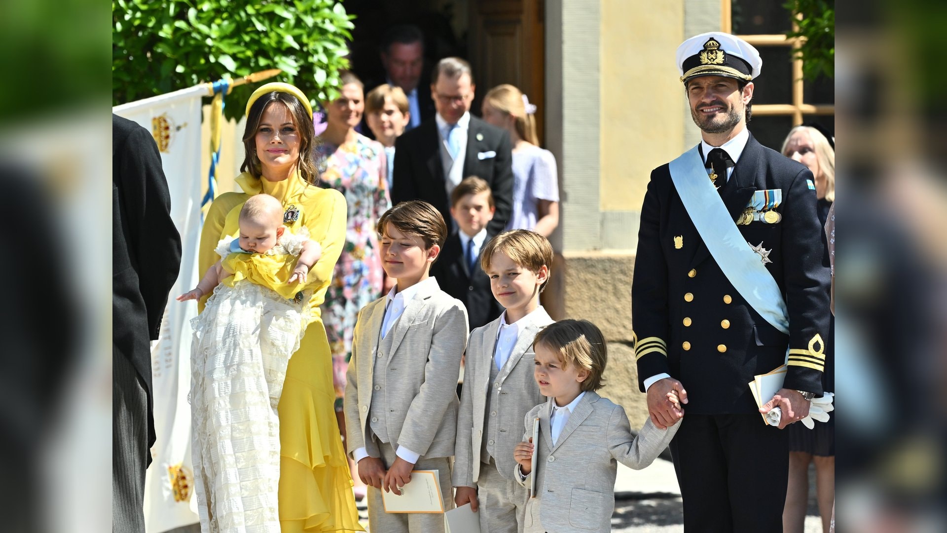 Prinz Carl Philip und Prinzessin Sofia mit ihren vier Kindern.