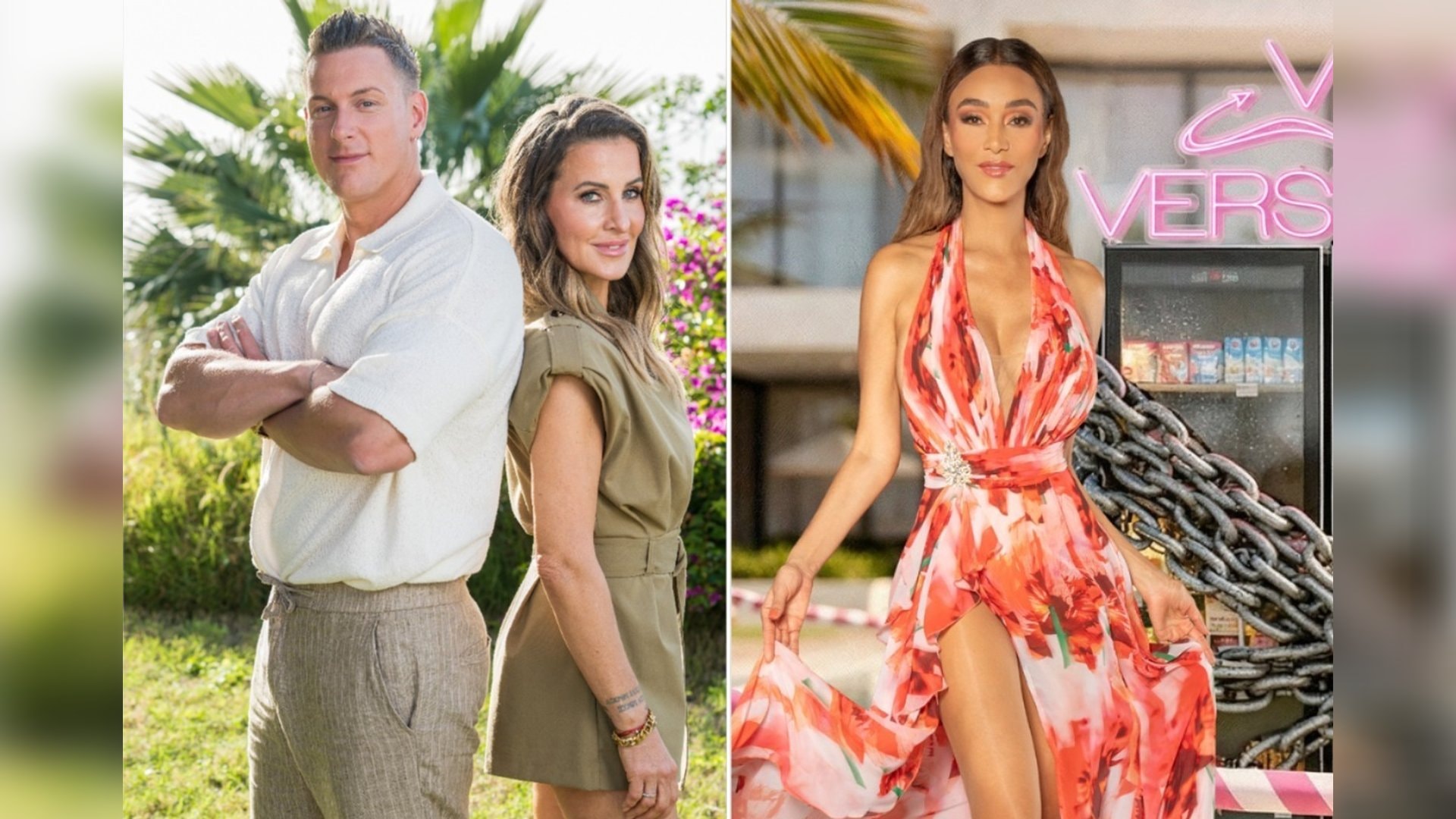 V.l.: Calvin Kleinen und Charlotte Engelhardt moderieren "Bad Boyfriends", Verona Pooth präsentiert "Villa der Versuchung".