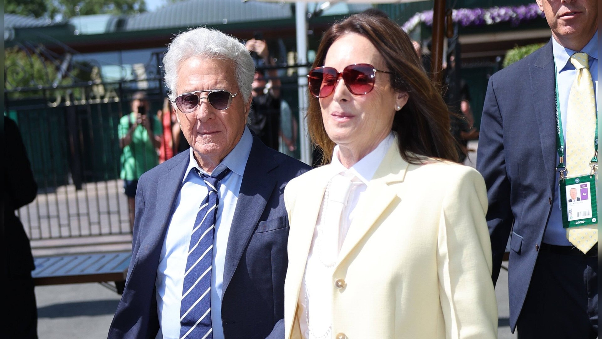 Dustin Hoffman und seine Frau Lisa lassen sich auch das Finale nicht entgehen. Sie besuchten bereits zusammen die Männer-Halbfinals.