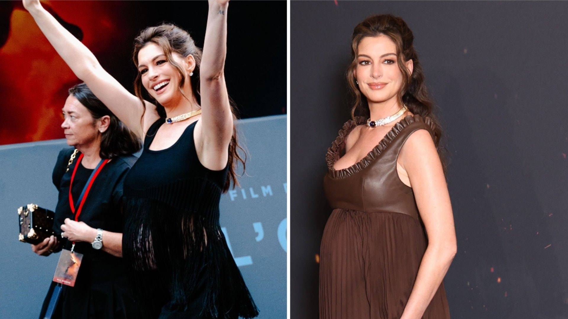 Schwangere Anne Hathaway in zwei Outfits bei «Die Odyssee»-Premiere in Paris.