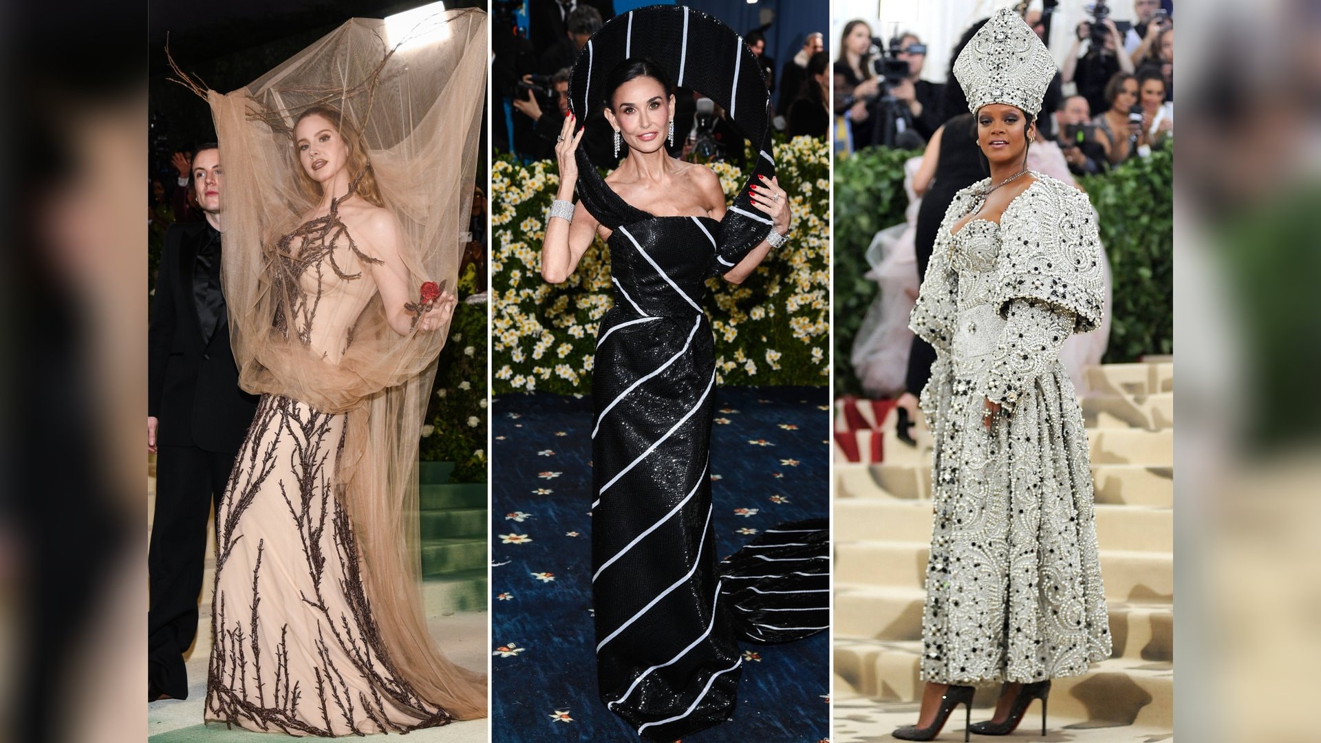 Waldelfe, Krawatte oder doch lieber Päpstin? Bei der Met Gala sind der Kreativität keine Grenzen gesetzt. Am 4. Mai präsentieren Promis wieder ihre gewagtesten Looks.