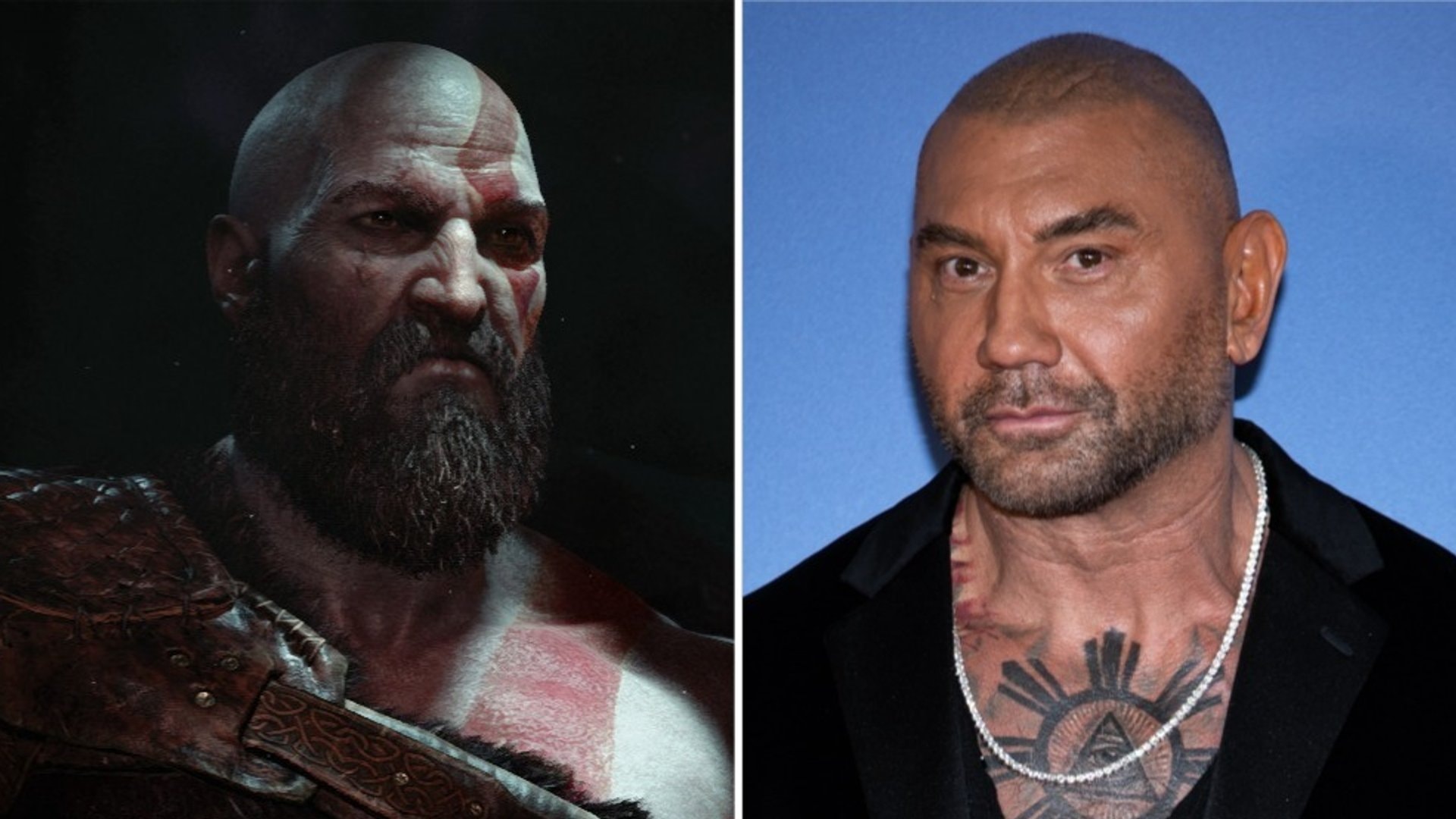 Optisch fehlt nicht viel, um Dave Bautista in Kriegsgott Kratos zu verwandeln.