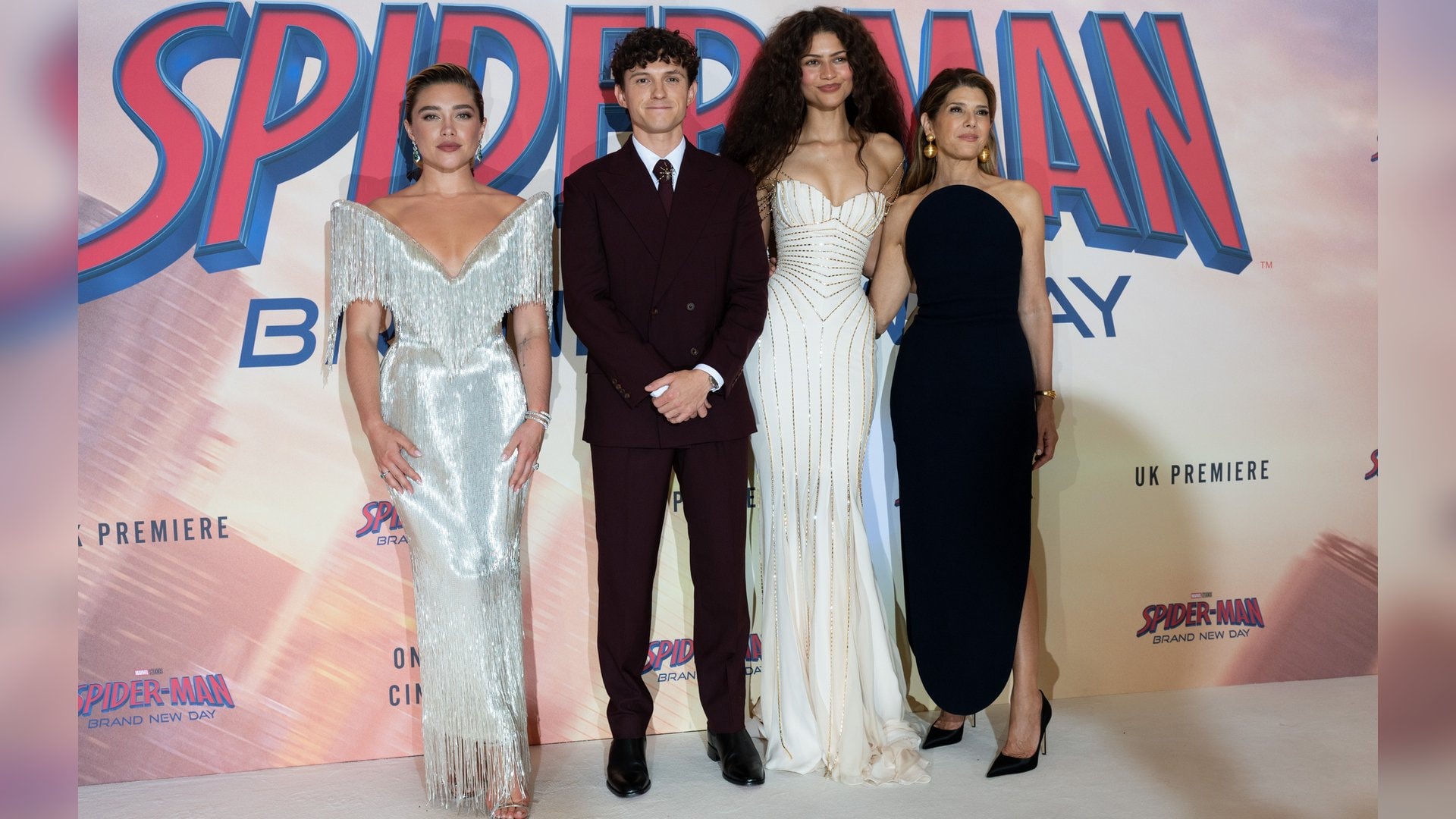 Florence Pugh, Tom Holland, Zendaya und Marisa Tomei (v.l.) bei der «Spider-Man: Brand New Day»-Premiere in London.