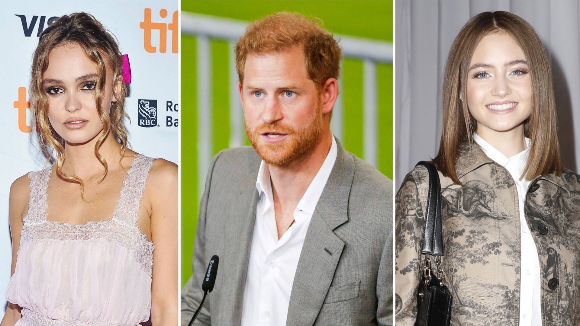 Drei Sprösslinge mit prominenter Abstammung: Lily-Rose Depp (v.l.), Prinz Harry und Leni Klum.